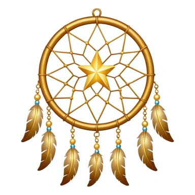 Star-shaped golden bright divine shimmering shiny sparkly glittery glowing glossy dreamcatcher  sticker