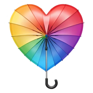 heart with rainbow gradient and umbrella sticker