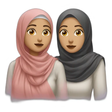 Two besties girl one with hijab sticker