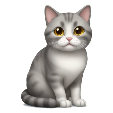Gray munchkin cat sitting  sticker