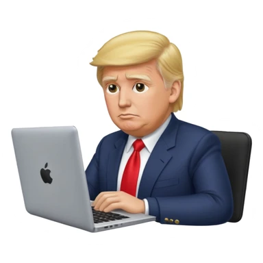 trump with laptop sticker