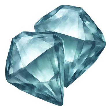 2 separate pieces far away of each other  of cracked diamond in half sticker