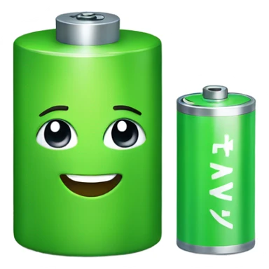 Green battery smiling Little bit  sticker