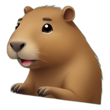 Capybara watching netflix on computer sticker