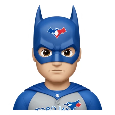 Batman in Toronto Blue Jays uniform sticker