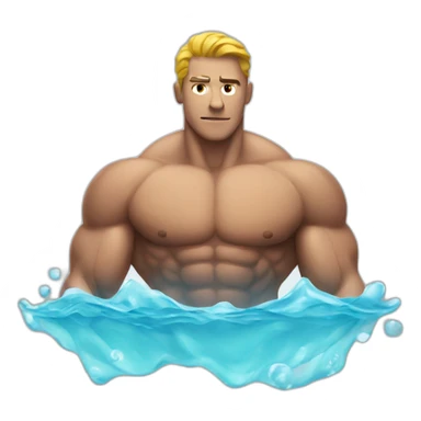 Swimming muscle guy sticker