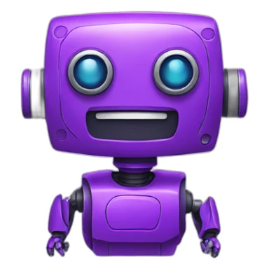 happy purple robot sticker