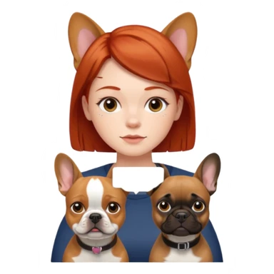Redhead girl with french bulldog and belgian malinua sticker