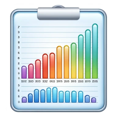 ios style emoji for report sheet consisting graph/ charts with sparkle around the report , no numbers or text sticker