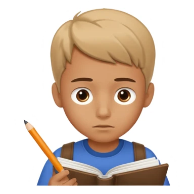 boy writing in a notebook sticker