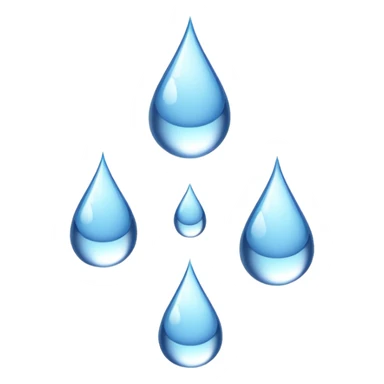3 water droplets stack on top of each other vertically with two water droplets on the sides; 5 droplets total sticker