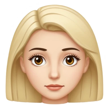 woman with short eyelashes, neutral expression sticker