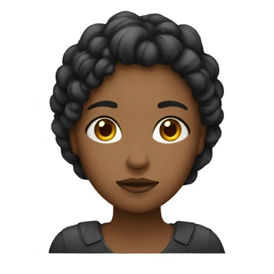 mujer pelo negro triste sticker