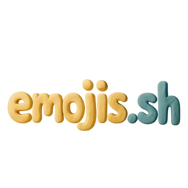 the text 'emojis.sh' in a claymation style with chunky letters and visible fingerprints sticker