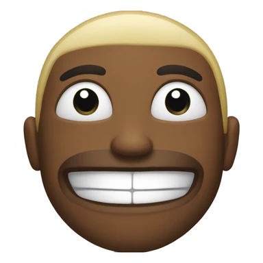 Black smile emji with muscles sticker