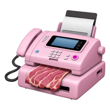 fax machine made of pink meat sticker