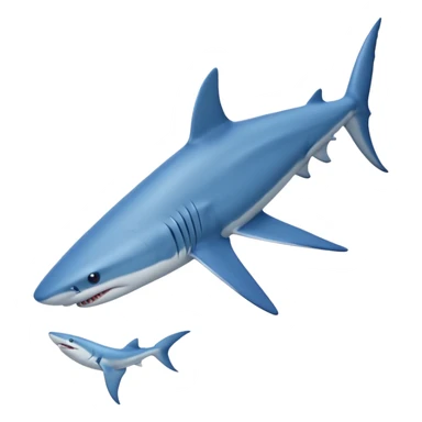 Tralalero Tralala. It has the appearance of a blue shark, with elongated side fins that create legs. On its three feet, it wears blue Nike shoes. sticker