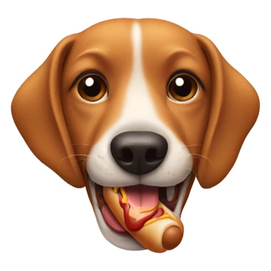 dog eating hot dog sticker