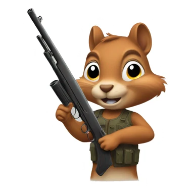 squirrel holding a shotgun sticker