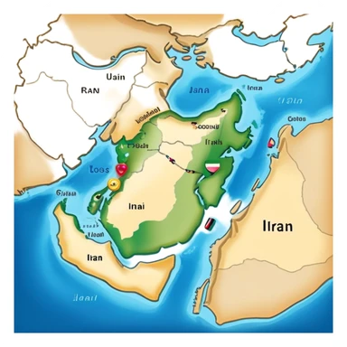 Map of the Persian Gulf of Iran sticker