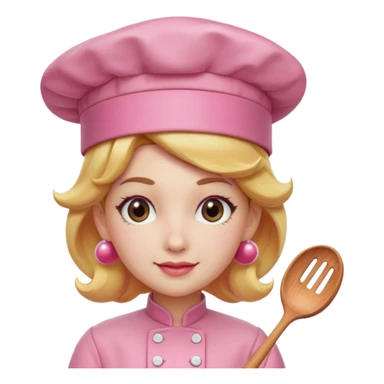 Pink chef hat princess peach sticker