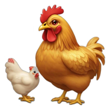 Poule qui mange du poulet rôti sticker