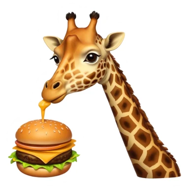 A giraffe eating a cheeseburger sticker