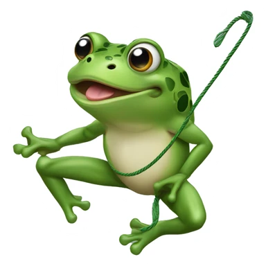 A frog using his tongue as a lasso to catch a fly  sticker