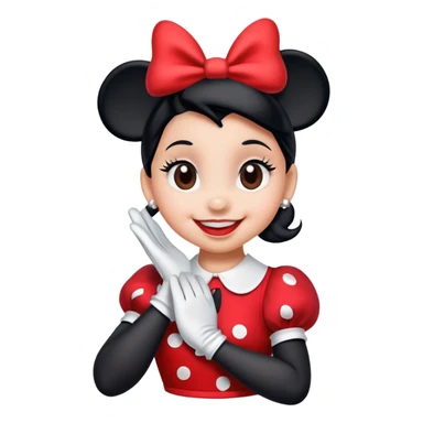 Minnie Mouse in classic emoji style, new pose sticker