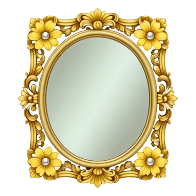 Yellow floral mirror sticker