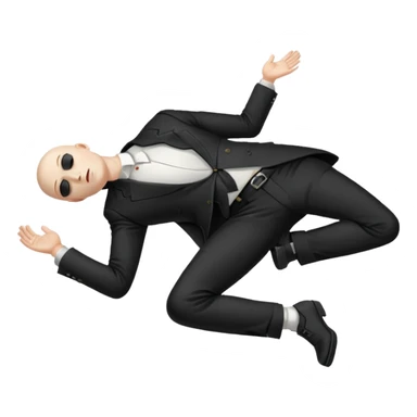dead man full body with blazzer on floor with closed eyes sticker