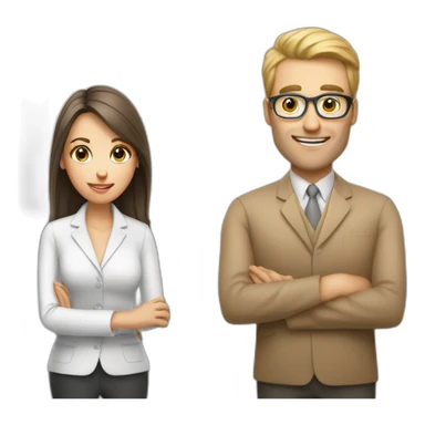 teacher vs tutor two people with white skin woman and man sticker