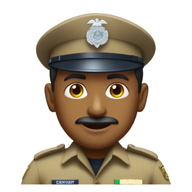 Indian police with khaki uniform sticker
