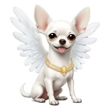 White Chihuahua with angel wings sticker