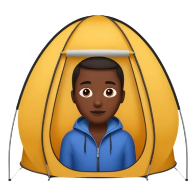 Tall Oval Narrow Pop up one person tent black sticker