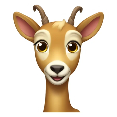 happy chamois holding gift sticker