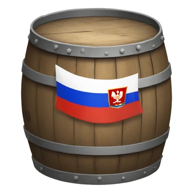 barrel of oil with russian flag sticker