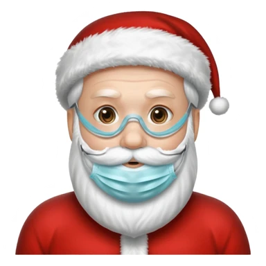 santa with surgical mask 
   sticker