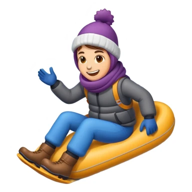 Tubing down snow sticker