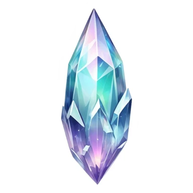 White iridescent nebula crystal shard sticker