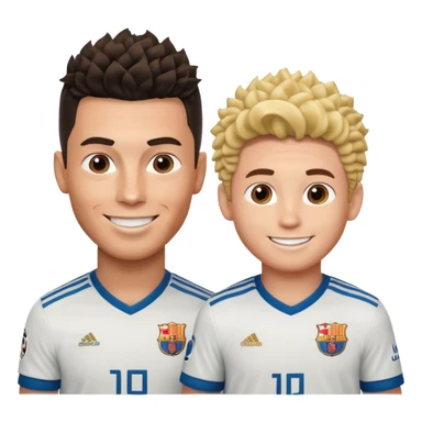 Prime noodle hair ronaldo and prime 2012 messi Smiling in one Photo and make it realistic  sticker