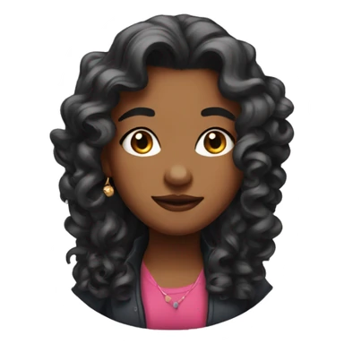 Sassy girl with big earrings and medium curled hair sticker