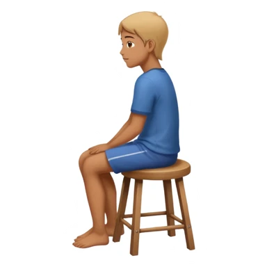 a person sitting on stool with full back head turn

 sticker