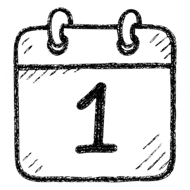 hand-drawn outlined icon logo for an open source self-hosted calendar app, inspired by Fantastical, playful calendar page sticker