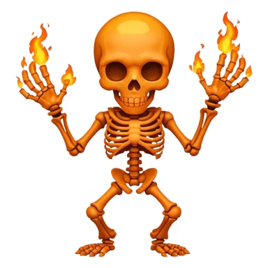 creame un emote de la skin Inferno Skeleton Balvin de fortnite, es naranja la skin sticker
