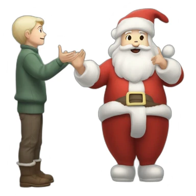 Full height Actively gesturing with hands pale skin Santa Claus sticker