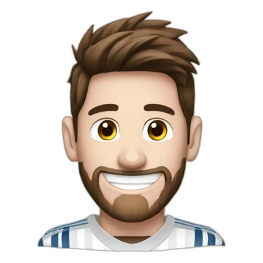 Messi wearing real madrid shirt with smile face sticker