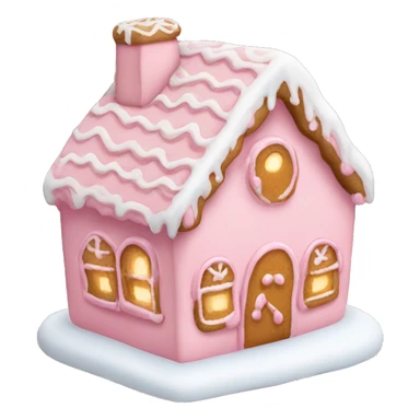 Cosy light pink gingerbread house  sticker