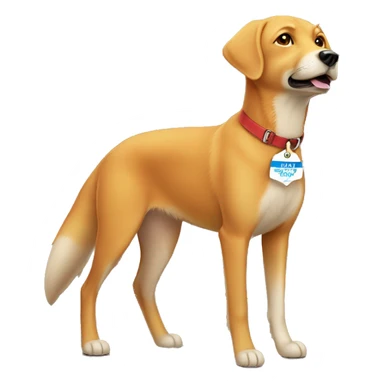 Red fox lab dog with name tag “Oliver” sticker