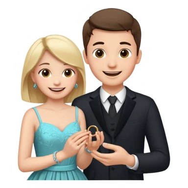 🧎‍♂️‍➡️💍💃 a boy parposing a girl sticker